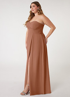 Azazie Arabella Allure Vestidos de damas de honor Vestido de Bronceador de Gasa de Corte en A Convertible con Escote de Corazón image15