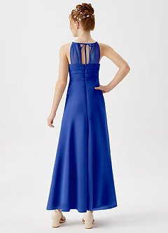 Azazie Mariela Junior Royal Blue A-Line Pleated Chiffon Dress image2