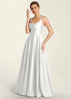 Margot Weiß Satin-Korsett-A-Linien-Kleid image3