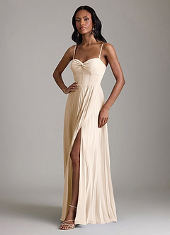 Azazie Akiko Bridesmaid Dresses White Alabaster A-Line Sweetheart Neckline Chiffon Dress image4
