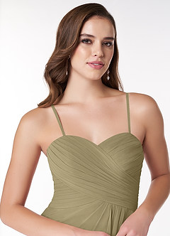 Azazie Arabella Allure Bridesmaid Dresses Moss Green A-Line Sweetheart Neckline Chiffon Convertible Dress image6