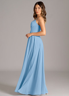 Azazie Amani Suknie dla druhen Linia A Pofałdowany Szyfon Do ziemi Sukienka image3