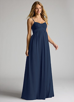 Azazie Llana Maternity Bridesmaid Dresses A-Line Chiffon Floor-Length Dress image1