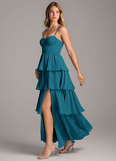 Azazie Alanna Bridesmaid Dresses Ink Blue A-Line Sweetheart Neckline Chiffon Dress image4