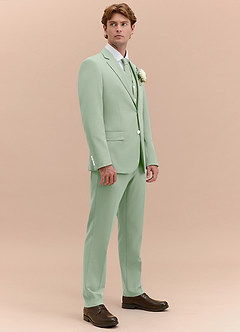 front James Dusty Sage Structured Stretch 3-piece suit