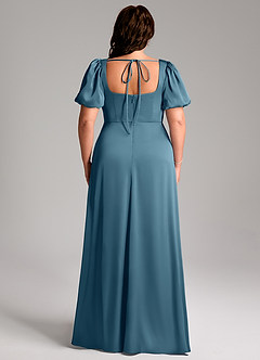 Azazie Fyona Bridesmaid Dresses Bermuda A-Line Pleated Stretch Satin Dress image9