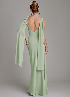 Azazie Essence Bridesmaid Dresses Dusty Sage Sheath Chiffon Dress image8