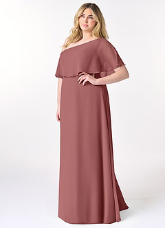 Azazie Lizzy Jurken voor bruidsmeisjes Jurk van Chiffon met A-Lijn One-Shoulder Amethist image10