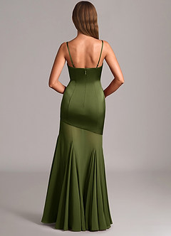 Azazie Uma Bridesmaid Dresses Olive Mermaid Strapless Chiffon Convertible Dress image5