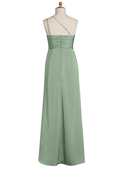 Azazie Eren Junior Matcha Sheath Pleated Stretch Satin Dress image7