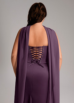Azazie Sorrel Jurken voor bruidsmeisjes Converteerbaar Jurk van Stretch Satijn met Zeemeermin Strapless Pruim image5