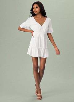 azazie-Elegant Ocean White Mini Dress