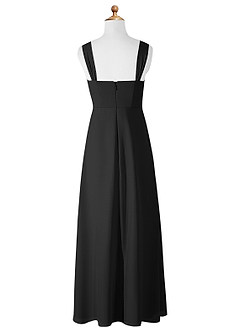 Azazie Denice Junior A-Linie Chiffon Kleid Schwarz image9
