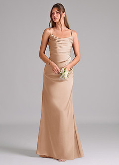 Azazie Lucille Bridesmaid Dresses English Rose Mermaid Strapless Stretch Satin Convertible Dress image7