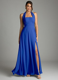 Azazie Tamira Suknie dla druhen Linia A Pofałdowany Szyfon Do ziemi Sukienka image1