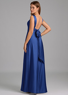 Azazie Beatrice Bridesmaid Dresses Royal Blue A-Line Sweetheart Neckline Stretch Satin Dress image2