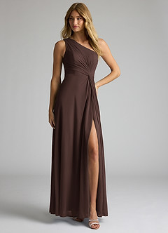 Azazie Brooke Jurken voor bruidsmeisjes Jurk van Mesh met A-Lijn One-Shoulder Ganache image3