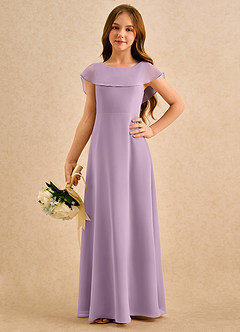 Azazie Kittie Girls Formal Flower Girl Klänningar Klänning A-Line i Chiffong image5