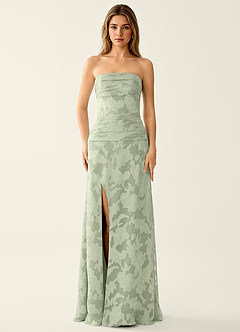 Arabella Grace Verde Claro Vestido de fiesta brillante con corsé jacquard image4