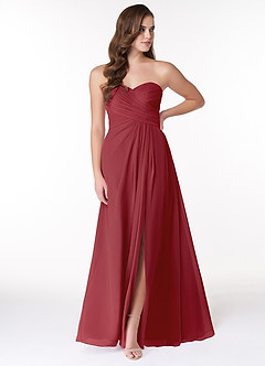 Azazie Arabella Allure Bridesmaid Dresses Pomegranate A-Line Sweetheart Neckline Chiffon Convertible Dress image1