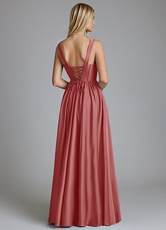 Azazie Delmie Brudtärnklänningar Klä av A-Linje i Stretch Satin Korsett Antik Ros image2