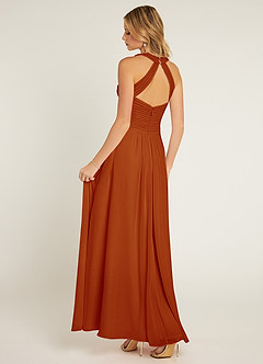 Azazie Claudia Bridesmaid Dresses Paprika A-Line Sweetheart Neckline Chiffon Dress image4