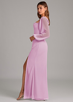 Azazie Brixley Abiti da Damigella Abito Sirena in Chiffon Manica Lunga Rosa Confetto image3