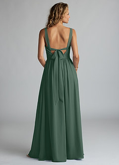 Azazie Aziza Bridesmaid Dresses Sea Moss A-Line V-Neck Pleated Chiffon Dress image4