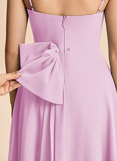 Azazie Bear Junior Candy Pink A-Line Pleated Chiffon Dress image8