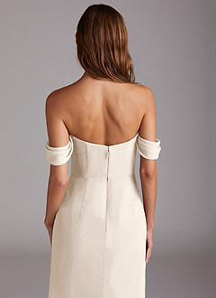 Azazie Saige Bridesmaid Dresses White Alabaster A-Line Off the Shoulder Chiffon Convertible Dress image6