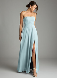 Azazie Tamira Suknie dla druhen Linia A Pofałdowany Szyfon Do ziemi Sukienka image2