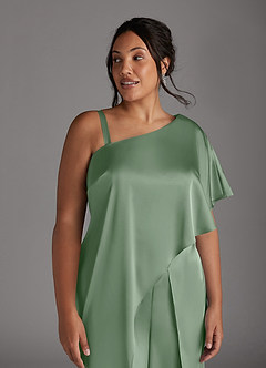 Azazie Hagretta Mère de la mariée Robes Robe Combinaison/Tailleur Pantalon en Satin extensible Matcha image12