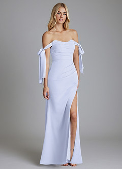 Azazie Nehemia Jurken voor bruidsmeisjes Converteerbaar Jurk van Chiffon met Zeemeermin Off the Shoulder Lavendel image5