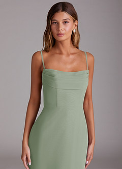 Azazie Saige Bridesmaid Dresses Dusty Sage A-Line Off the Shoulder Chiffon Convertible Dress image2