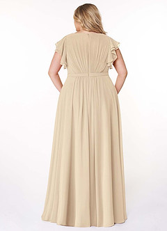 Azazie Daphne Modest Bridesmaid Dresses A-Line Ruffled Chiffon Floor-Length Dress image8