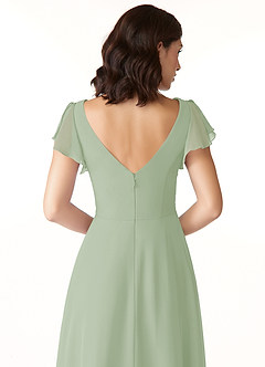 Azazie Omari Bridesmaid Dresses Dusty Sage A-Line Chiffon Dress image6
