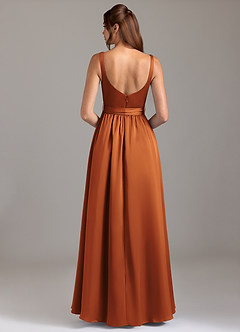 Azazie Elliott Final Sale Agave A-Line with Pockets Stretch Satin Dress image6