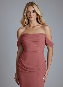 Azazie Luiza Bridesmaid Dresses Amethyst Mermaid Off the Shoulder Chiffon Dress image6