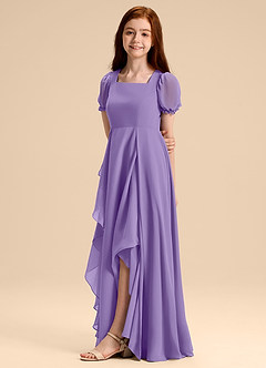 Azazie Priya Junior Tahiti A-Line Blouson Chiffon Dress image4