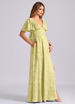 Azazie Kimber Suknie dla druhen Linia A z kieszeniami Kwiatowe wypalenie Do ziemi Sukienka image3