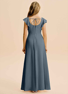 Azazie Bondi Junior Twilight A-Line Side Slit Stretch Satin Dress image2