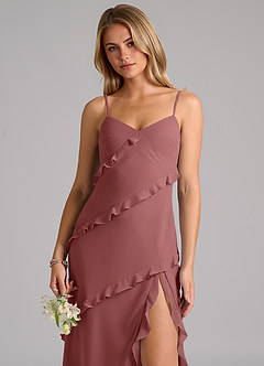 Azazie Nancie Bridesmaid Dresses Amethyst Mermaid Ruched Chiffon Dress image7