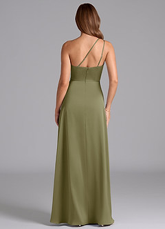 Azazie Trina Brautjungfernkleider A-Linie One-Shoulder Stretch-Satin Kleid Pistazie image2