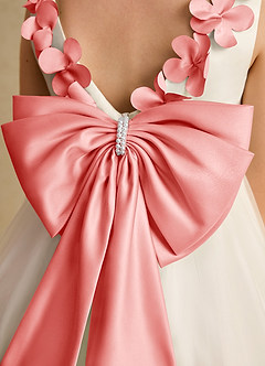 Azazie Lilli Flower Girl Klänningar Klänning A-Line i Tyll Rosett image6