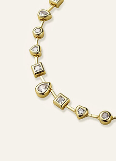 front Collier serti de cristaux mélangés