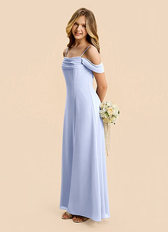 Azazie Lilly Junior Ice A-Line Pleated Chiffon Dress image3