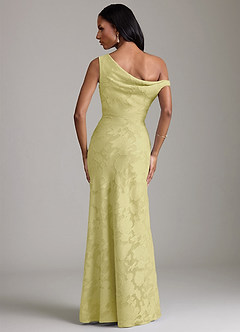 Azazie Emerson Brudtärnklänningar Klä av Sjöjungfru i Blommig Utbrändhet Av axeln Citronsorbet image6