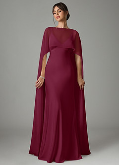 Azazie Stefania Robes de demoiselle d'honneur Robe Trapèze en Satin extensible Mûre image1