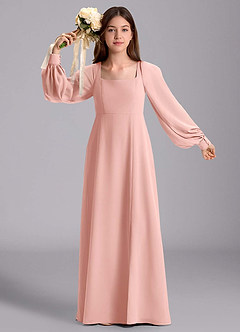 Azazie Bondi Junior Robe Trapèze en Mousseline de soie Blouson Rosette image5