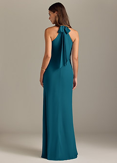 Azazie Doretta Bridesmaid Dresses Ink Blue Mermaid Pleated Chiffon Dress image8